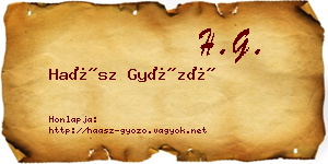 Haász Győző névjegykártya